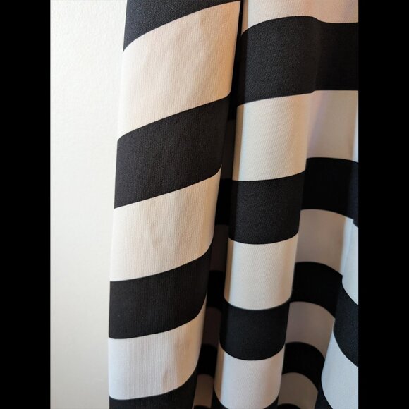 Flouncy Black & White Striped Dress - Picture 4 of 5